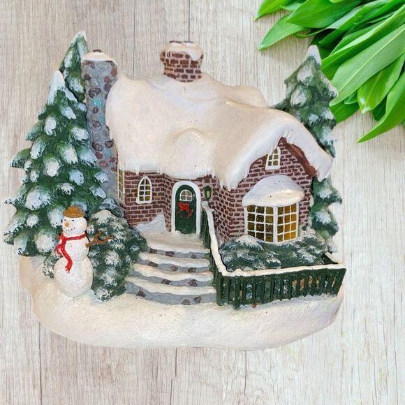 Thomas Kinkade A Village Christmas Painter of Light Teleflora 2002 VTG Lighted - Picture 4 of 8